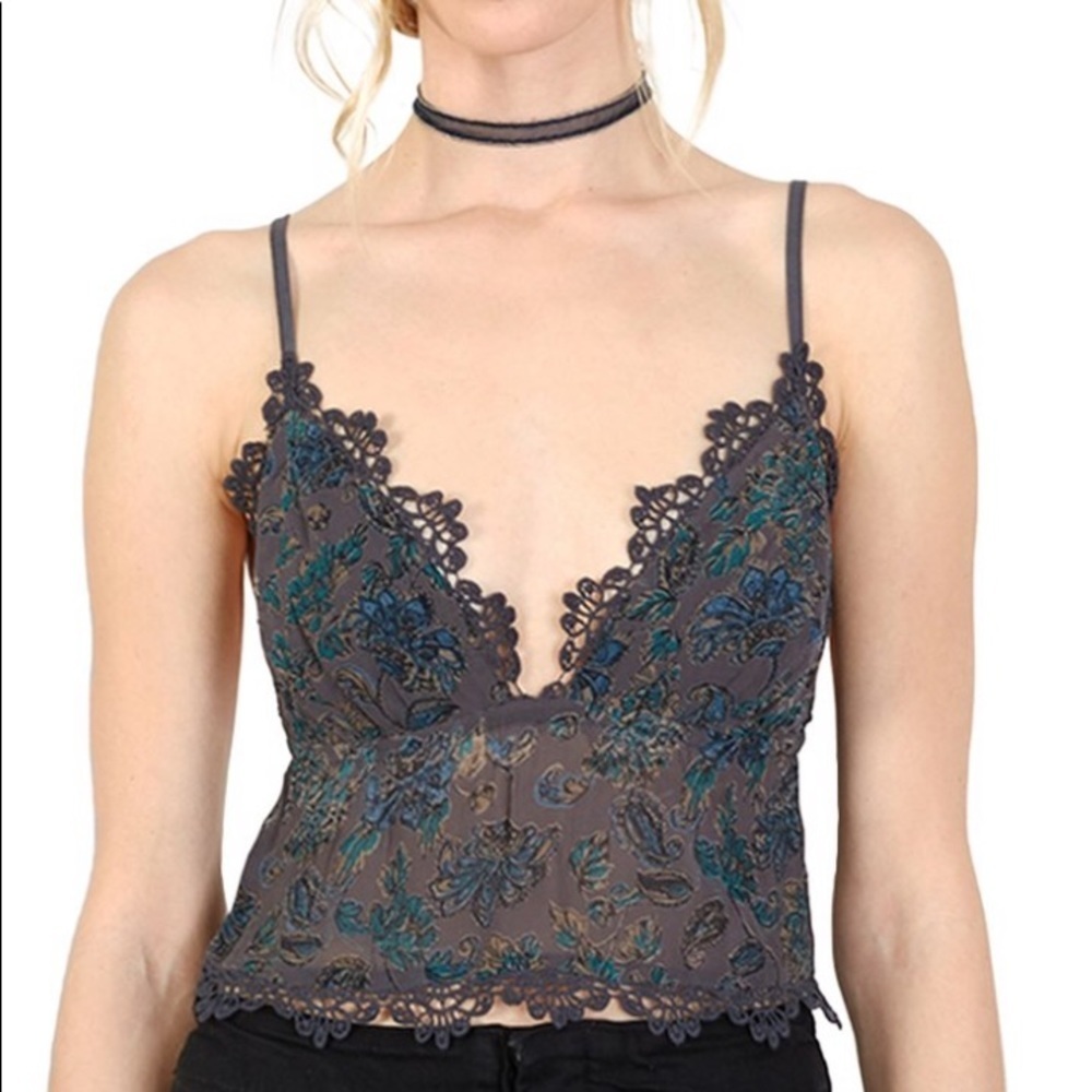 CHAN LUU Isabella Black Lace Bralette Size S
